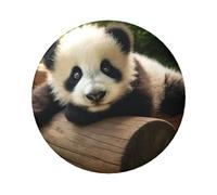 6cm Cute-Animal-Panda Laminated Pinback Buttons Pack Of 5, Round Badges With Glossy Finish And Secure Pinback