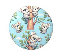 6cm Cute-Australia-Koala-Bear Laminated Pinback Buttons Pack Of 5, Round Badges With Glossy Finish And Secure Pinback