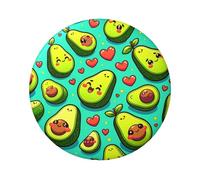 6cm Cute-Cartoon-Avocado Laminated Pinback Buttons Pack Of 5, Round Badges With Glossy Finish And Secure Pinback