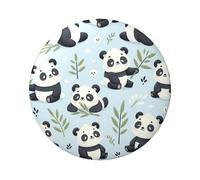6cm Cute-Cartoon-Panda-Bear Laminated Pinback Buttons Pack Of 5, Round Badges With Glossy Finish And Secure Pinback