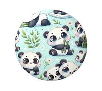6cm Cute-Cartoon-Panda Laminated Pinback Buttons Pack Of 5, Round Badges With Glossy Finish And Secure Pinback