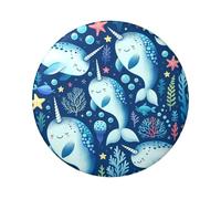 6cm Cute-Magic-Narwhals Laminated Pinback Buttons Pack Of 5, Round Badges With Glossy Finish And Secure Pinback