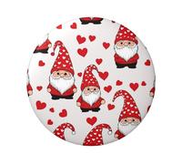 6cm Cute Valentine'S Gnomes Laminated Pinback Buttons Pack Of 5, Round Badges With Glossy Finish And Secure Pinback