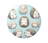 6cm Cute-Watercolor-Hedgehogs Laminated Pinback Buttons Pack Of 5, Round Badges With Glossy Finish And Secure Pinback