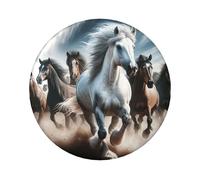 6cm Desert-Sand-Storm-Horse Laminated Pinback Buttons Pack Of 5, Round Badges With Glossy Finish And Secure Pinback