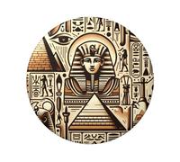 6cm Egypt-Hieroglyphs-Pharaoh-Vintage Laminated Pinback Buttons Pack Of 5, Round Badges With Glossy Finish And Secure Pinback
