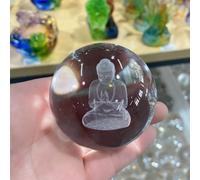 6cm Engraved Miniature Angel Crystal Ball Craft Sphere Glass Home Decoration Ornament for Housewarming GIF Decor(Dark Gray,3pcs)