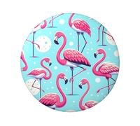 6cm Flamingo-Watercolor-Pattern Laminated Pinback Buttons Pack Of 5, Round Badges With Glossy Finish And Secure Pinback