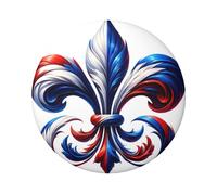 6cm Fleur-De-Lis-French Laminated Pinback Buttons Pack Of 5, Round Badges With Glossy Finish And Secure Pinback