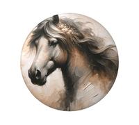 6cm Floral-Cute-Horse Laminated Pinback Buttons Pack Of 5, Round Badges With Glossy Finish And Secure Pinback