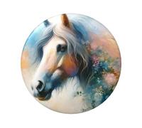6cm Floral-Watercolor-Horse Laminated Pinback Buttons Pack Of 5, Round Badges With Glossy Finish And Secure Pinback