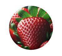 6cm Fresh-Strawberries Laminated Pinback Buttons Pack Of 5, Round Badges With Glossy Finish And Secure Pinback