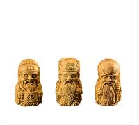 6cm Fu Lu Shou Sculpture Three Stars Gods Of Longevity Blessing Wealth Wood Feng Shui Buddha Statue Home Decor