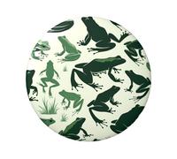 6cm Funny-Camo-Green-Frog Laminated Pinback Buttons Pack Of 5, Round Badges With Glossy Finish And Secure Pinback