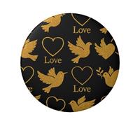 6cm Glitter Christian Peace Dove Laminated Pinback Buttons Pack Of 5, Round Badges With Glossy Finish And Secure Pinback