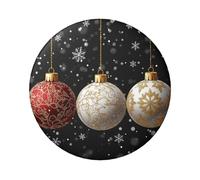 6cm Glittering-Christmas-Ornament Laminated Pinback Buttons Pack Of 5, Round Badges With Glossy Finish And Secure Pinback