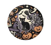 6cm Halloween-Witches-Pumpkins-Skeletons Laminated Pinback Buttons Pack Of 5, Round Badges With Glossy Finish And Secure Pinback