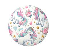 6cm Kawaii-Horse-Twinkling-Stars Laminated Pinback Buttons Pack Of 5, Round Badges With Glossy Finish And Secure Pinback