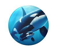 6cm Killer-Whale-Sea Laminated Pinback Buttons Pack Of 5, Round Badges With Glossy Finish And Secure Pinback
