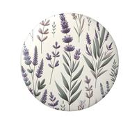 6cm Lavender-Flower-Pattern Laminated Pinback Buttons Pack Of 5, Round Badges With Glossy Finish And Secure Pinback