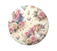 6cm Magical-Horse-Twinkling-Stars Laminated Pinback Buttons Pack Of 5, Round Badges With Glossy Finish And Secure Pinback