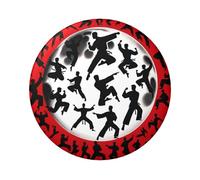 6cm Martial-Artists-Poses Laminated Pinback Buttons Pack Of 5, Round Badges With Glossy Finish And Secure Pinback
