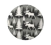 6cm Moose-Trot-Vintage Laminated Pinback Buttons Pack Of 5, Round Badges With Glossy Finish And Secure Pinback