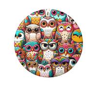 6cm Owls-Cute Laminated Pinback Buttons Pack Of 5, Round Badges With Glossy Finish And Secure Pinback