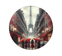 6cm Paris-Eiffel-Tower-Friend Laminated Pinback Buttons Pack Of 5, Round Badges With Glossy Finish And Secure Pinback