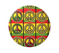 6cm Peace-Sign Laminated Pinback Buttons Pack Of 5, Round Badges With Glossy Finish And Secure Pinback