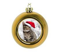 6CM Personalised Photo Christmas Bauble, Customised Images Christmas Tree Decorations Hanging Ball Bauble Xmas Ornaments Pendant Home Party Festival Wedding Decor