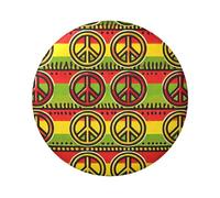 6cm Rasta-Peace-Sign Laminated Pinback Buttons Pack Of 5, Round Badges With Glossy Finish And Secure Pinback