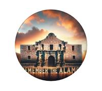 6cm Remember-The-Alamo-Texas Laminated Pinback Buttons Pack Of 5, Round Badges With Glossy Finish And Secure Pinback