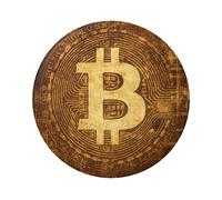 6cm Retro Bitcoin Laminated Pinback Buttons Pack Of 5, Round Badges With Glossy Finish And Secure Pinback