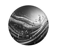 6cm Retro-Music-Notes Laminated Pinback Buttons Pack Of 5, Round Badges With Glossy Finish And Secure Pinback