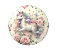 6cm Rose-Horse-Twinkling-Stars Laminated Pinback Buttons Pack Of 5, Round Badges With Glossy Finish And Secure Pinback