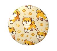 6cm Shiba-Inu-Puppy Laminated Pinback Buttons Pack Of 5, Round Badges With Glossy Finish And Secure Pinback
