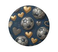 6cm Soccer Ball Pattern Laminated Pinback Buttons Pack Of 5, Round Badges With Glossy Finish And Secure Pinback