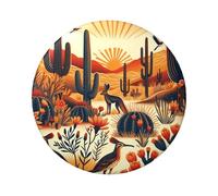 6cm Sonoran-Sunrise-Arizona Laminated Pinback Buttons Pack Of 5, Round Badges With Glossy Finish And Secure Pinback