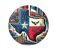 6cm Stand-With-Texas Laminated Pinback Buttons Pack Of 5, Round Badges With Glossy Finish And Secure Pinback