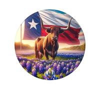 6cm Texas-Bluebonnets Laminated Pinback Buttons Pack Of 5, Round Badges With Glossy Finish And Secure Pinback