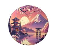 6cm Tranquil-Cherry-Blossoms Laminated Pinback Buttons Pack Of 5, Round Badges With Glossy Finish And Secure Pinback