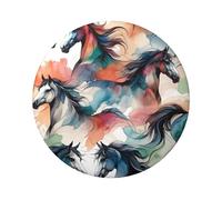 6cm Watercolor-Colorful-Horse Laminated Pinback Buttons Pack Of 5, Round Badges With Glossy Finish And Secure Pinback