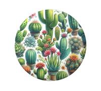 6cm Watercolor-Desert-Cactus-Succulents Laminated Pinback Buttons Pack Of 5, Round Badges With Glossy Finish And Secure Pinback