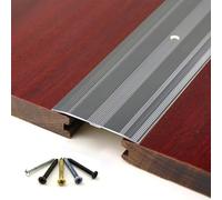 6cm Wide Floor Transition Strip Wood to Tile, Aluminum Transition Strip with Screws, Doorway Threshold Cover for Height Less Than 2cm(Gray,0.9m (35.4"))