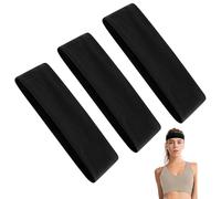6cm Wide Stretchy Headbands for Women, Non Slip Yoga Sports Hair Bands, Soft Breathable Fabric for Workout Running Gym Makeup, Sweat Wicking Elastic Headband, Unisex (Black*3pcs)
