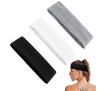 6cm Wide Stretchy Headbands for Women, Non Slip Yoga Sports Hair Bands, Soft Breathable Fabric for Workout Running Gym Makeup, Sweat Wicking Elastic Headband, Unisex (Neutral*3pcs)