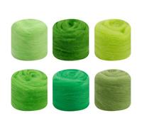 6Colors Needle Felting Wool, Wool Roving 10g*6, Felting Wool for Starter DIY Wool Crafts (Green)