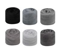 6Colors Needle Felting Wool, Wool Roving 10g*6, Felting Wool for Starter DIY Wool Crafts (Grey)