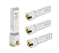 6COM 4Pack 1.25G/2.5G/5G/10GBase-T SFP+ Transceiver, 10G T SFP+ RJ45 Copper Module CAT.6a for Cisco SFP-10G-T-S, Ubiquiti UF-RJ45-10G, Fortinet, Netgear, D-Link, Supermicro, TP-Link, up to 30m